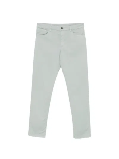 Canali Logo-patch Trousers In Blue