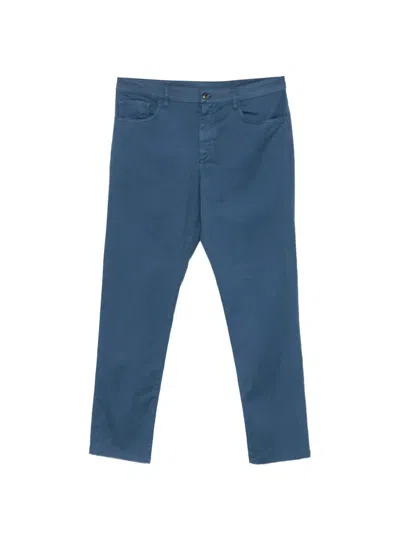 Canali Logo-patch Trousers In Blue