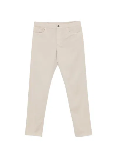 Canali Logo-patch Trousers In Neutral