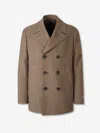 Canali Double-breasted Coat In Brown