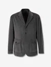 Canali Corduroy Patch-pocket Shirt Jacket In Gray