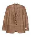 Canali Checked Single-breasted Jacket In Brown