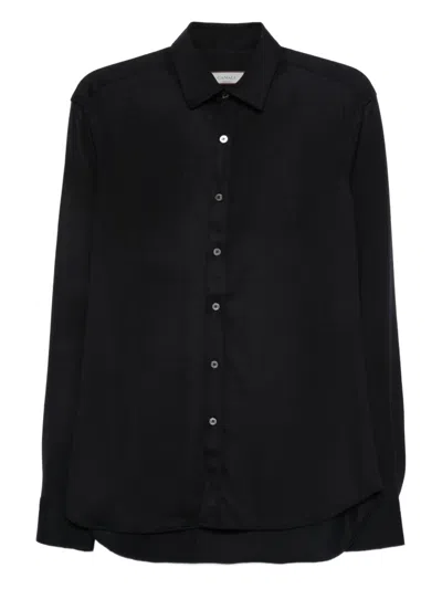 Canali Long-sleeve Button-fastening Shirt In Black