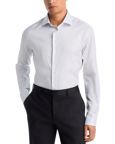 Canali Long Sleeve Button Front Shirt In White