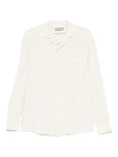 Canali Long-sleeve Button-up Shirt In White