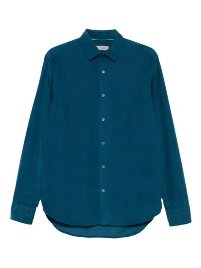 Canali Long-sleeve Cotton Shirt In Blue