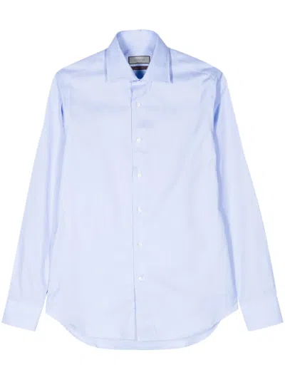 Canali Long-sleeve Cotton Shirt In Blue