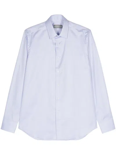 Canali Long-sleeve Cotton Shirt In Blue