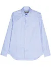 Canali Check-pattern Cotton Shirt In Blue