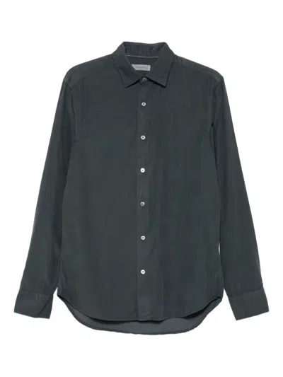 Canali Long-sleeve Cotton Shirt In Gray