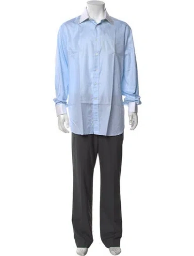 Pre-owned Canali Long Sleeve Dress Shirt In Blue
