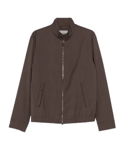 Canali Zip-fastening Pocket Overshirt In Brown