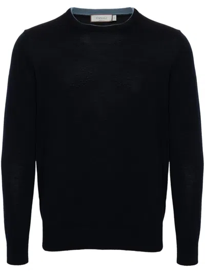Canali Long-sleeve Merino Jumper In Black