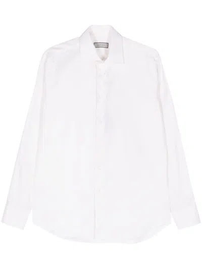 Canali Long-sleeve Poplin Shirt In 中性色