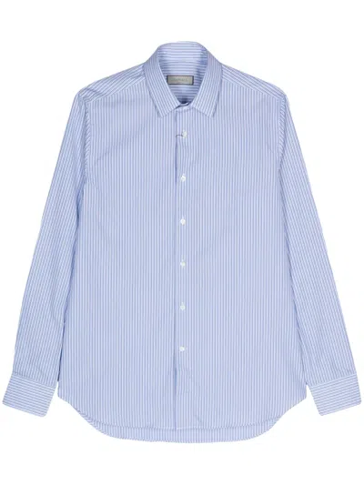 Canali Long-sleeve Striped Shirt In Blue