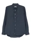 Canali Long-sleeved Button-down Shirt In Blue