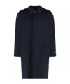 Canali Single-breasted Wool Coat In Blue