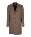 Canali Long-sleeved Coat In Brown