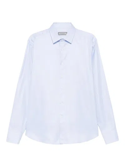 Canali Long-sleeved Cotton Shirt In White