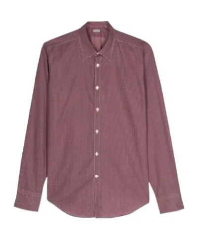 Canali Long-sleeved Shirt In Brown