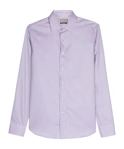 Canali Long-sleeved Shirt In Purple