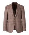 Canali Textured Check Pattern Jacket In Brown