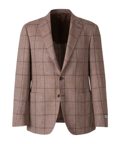CANALI TEXTURED CHECK PATTERN JACKET