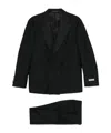 Canali Long-sleeved Suit Jacket And Trousers Set In Black