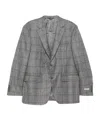 Canali Check-pattern Single-breasted Blazer In Gray