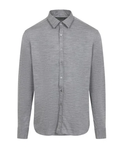 CANALI LONG-SLEEVED WOOL SHIRT