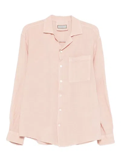 Canali Long-sleeves Button-down Shirt In Pink