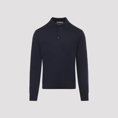 Canali Ls Polo In Black