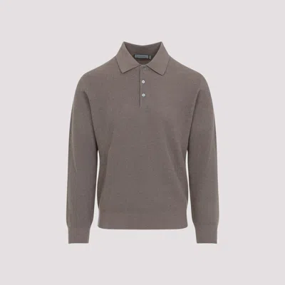 CANALI LONG SLEEVES SUEDE DETAIL POLO