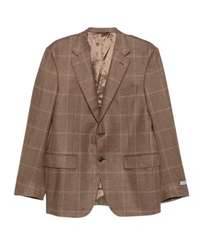 CANALI CHECK-PATTERN SINGLE-BREASTED JACKET