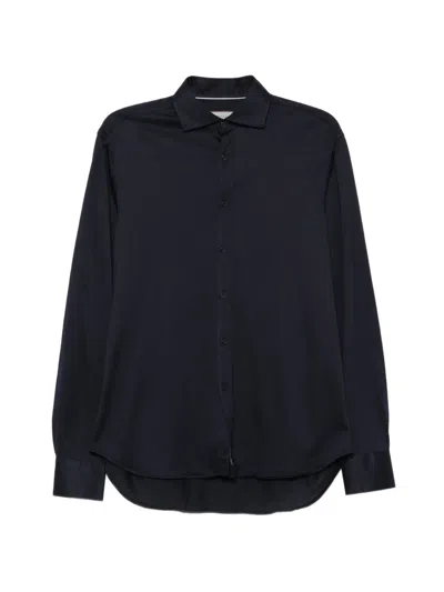 Canali Long-sleeve Buttoned Shirt In Blue