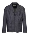 Canali Patch-pocket Denim Jacket In Gray