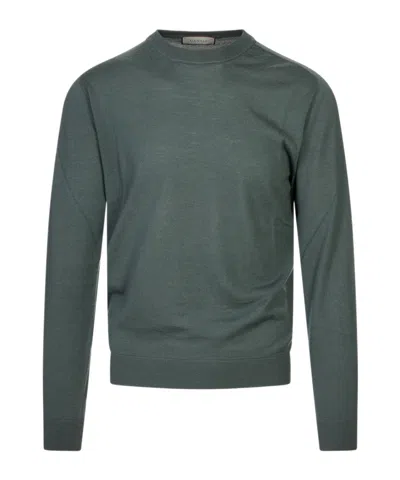 Canali Long-sleeve Knit Top In Green