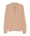 Canali Quarter-zip Knitted Sweater In Neutral