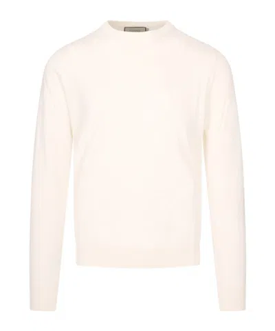 Canali Crew-neck Long-sleeve Sweater In White