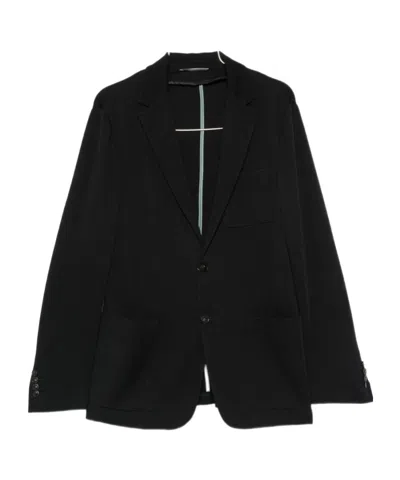 Canali Long-sleeved Casual Jacket In Black