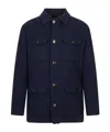 Canali Button-up Multi-pocket Jacket In Blue