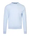 Canali Long-sleeved Knitted Pullover In Blue