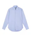 Canali Check-pattern Cotton Shirt In Blue
