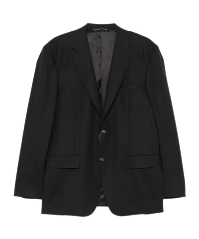Canali Single-breasted Notched-lapels Blazer In Black