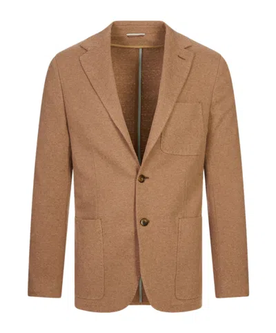 Canali Long-sleeved Suit Jacket In Brown