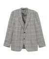 Canali Check-pattern Single-breasted Blazer In Gray