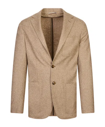 Canali Notch-lapel Single-breasted Blazer In Neutral