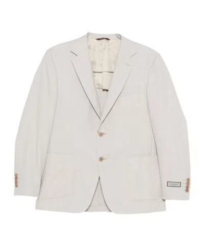 Canali Long-sleeved Suit Jacket In Gray