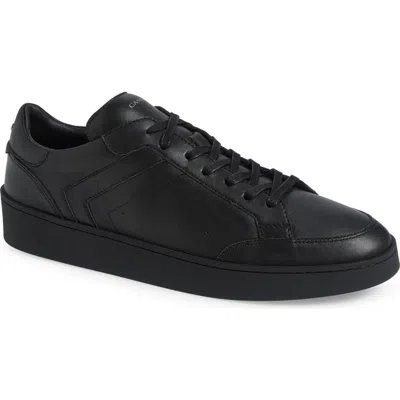 Canali Low Top Leather Sneaker In Black