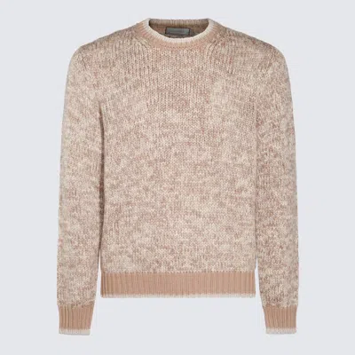 Canali Beige Wool Knitwear In Multicolor